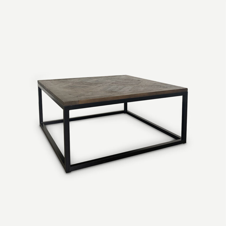 Parquet Coffee Table Square Brown