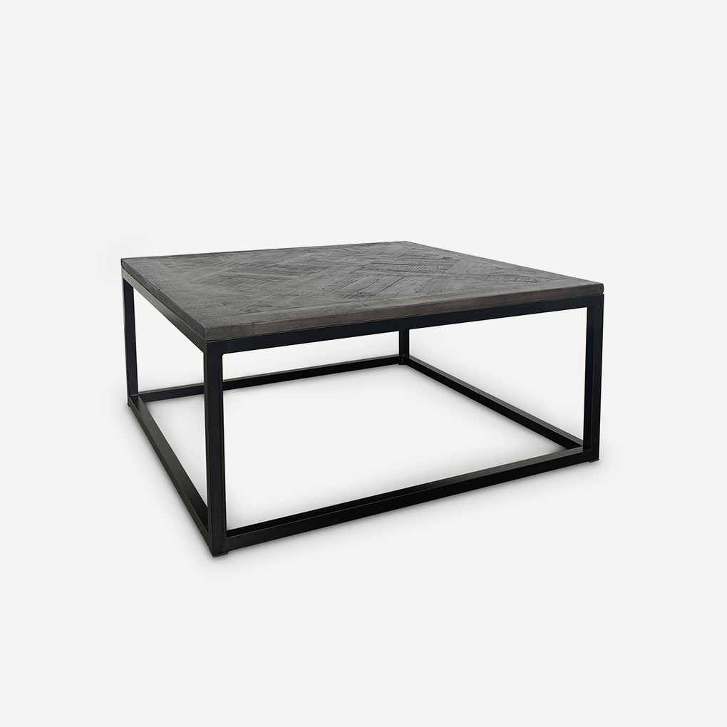 Parquet Coffee Table Square Grey/Black
