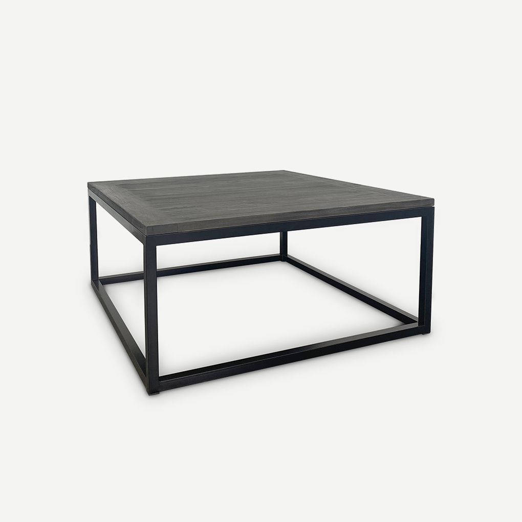 Plain Coffee Table Square Grey/Black